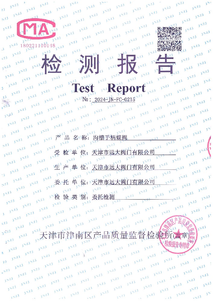 检验报告 铸钢法兰硬密封蝶阀、铸钢止回阀